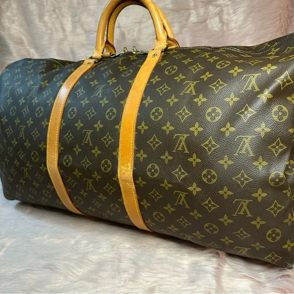 🟥 SOLD! Louis Vuitton Keepall 60 Bandouliere Monogram Duffle Bag Travel Luggage - Picture 16 of 17